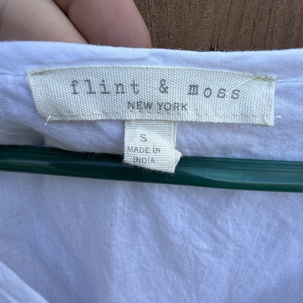 Flint & Moss Cotton Embroidered Size Small Wedding Beach Maxi Dress Boho Hippie - Picture 3 of 9